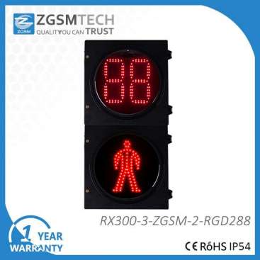 Pedestrian Traffic Light with Countdown Timer and Red Green Man