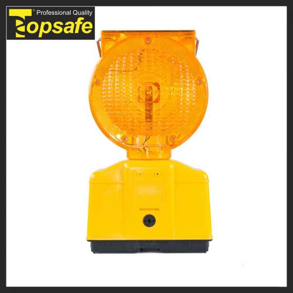 Flashing 0.4W Solar Panel Amber Solar Powered Traffic Warning Lights